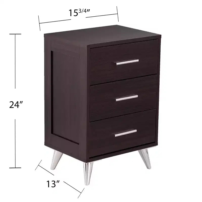 Table de chevet moderne avec rangement - Marron