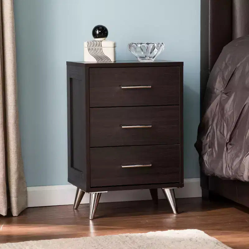 Table de chevet moderne avec rangement - Marron