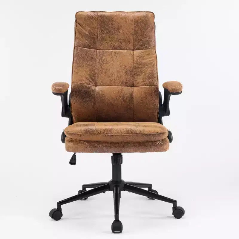 Fauteuil pivotant d'intérieur en similicuir noir avec dossier capitonné à clous et tirettes