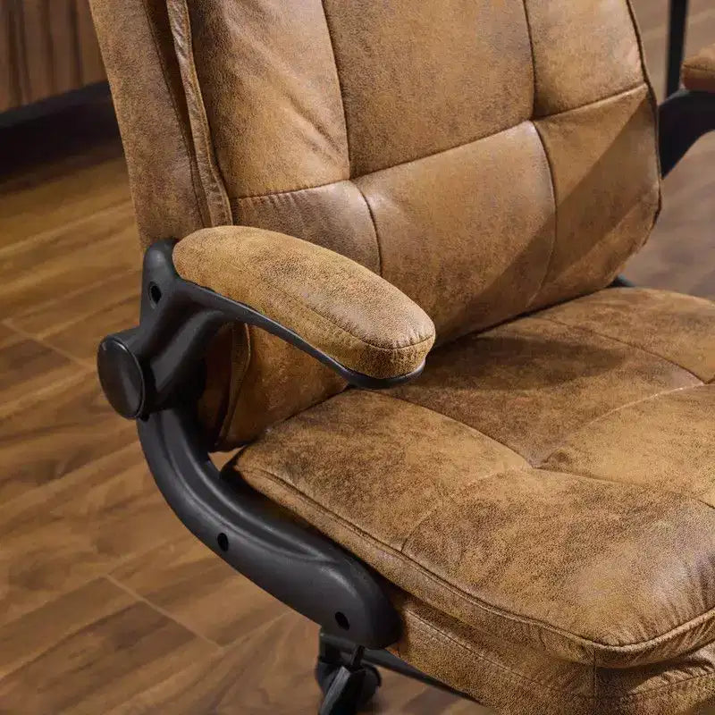 Fauteuil pivotant d'intérieur en similicuir noir avec dossier capitonné à clous et tirettes