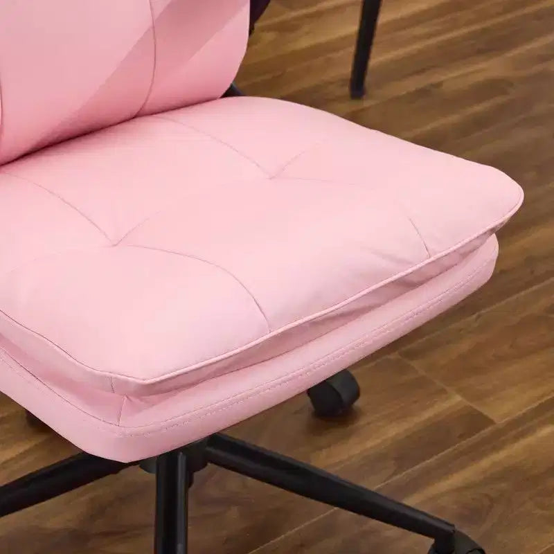 Fauteuil pivotant d'intérieur en similicuir noir avec dossier capitonné à clous et tirettes