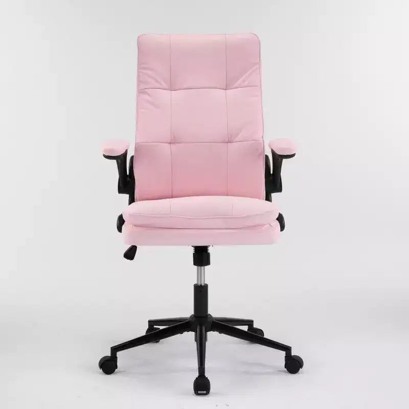 Fauteuil pivotant d'intérieur en similicuir noir avec dossier capitonné à clous et tirettes