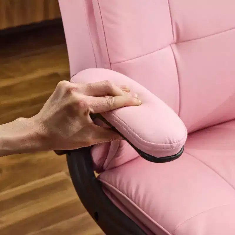 Fauteuil pivotant d'intérieur en similicuir noir avec dossier capitonné à clous et tirettes