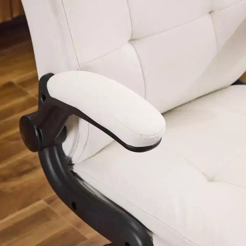 Fauteuil pivotant d'intérieur en similicuir noir avec dossier capitonné à clous et tirettes
