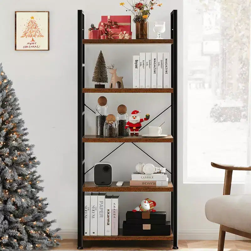 Étagère à Livres - Étagère de Rangement Ouverte Moderne à 5 Niveaux