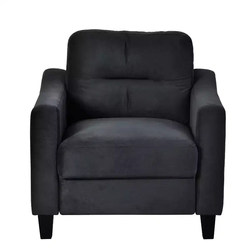 Canapé individuel confortable en velours noir pour salon