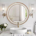 Miroir mural rond de ferme en bois de 24 pouces pour salle de bain
