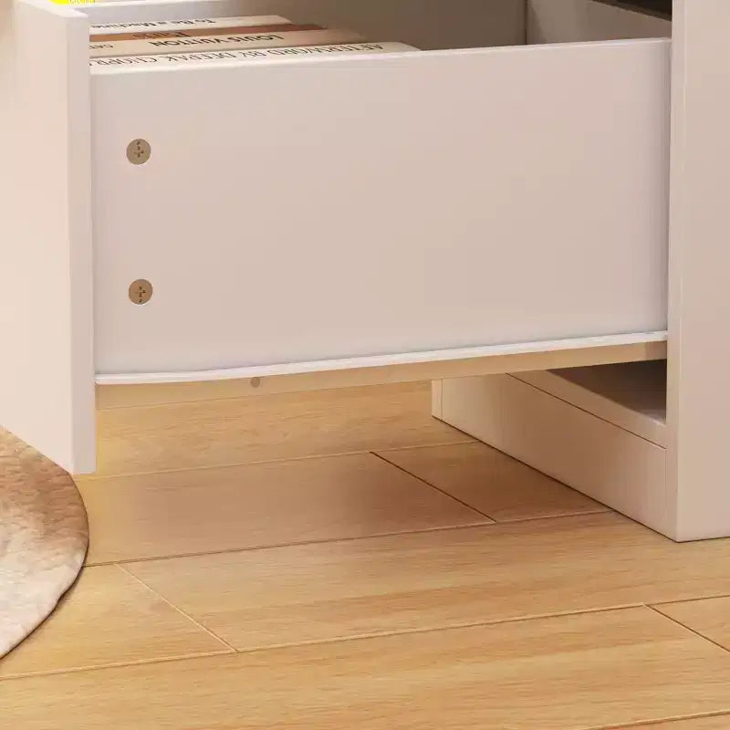 Bureau d'ordinateur blanc avec huche et caisson mobile