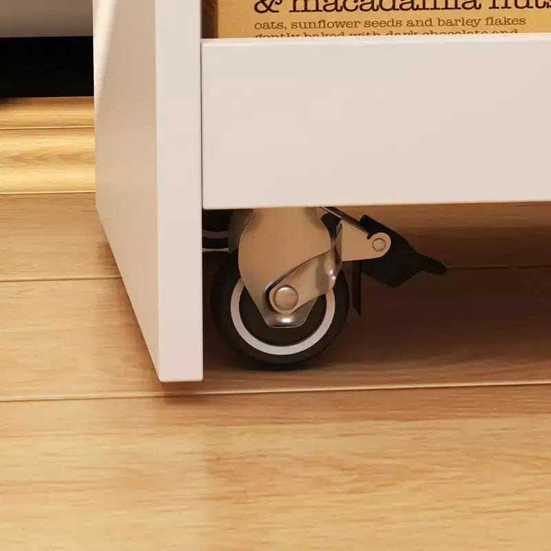 Bureau d'ordinateur blanc avec huche et caisson mobile