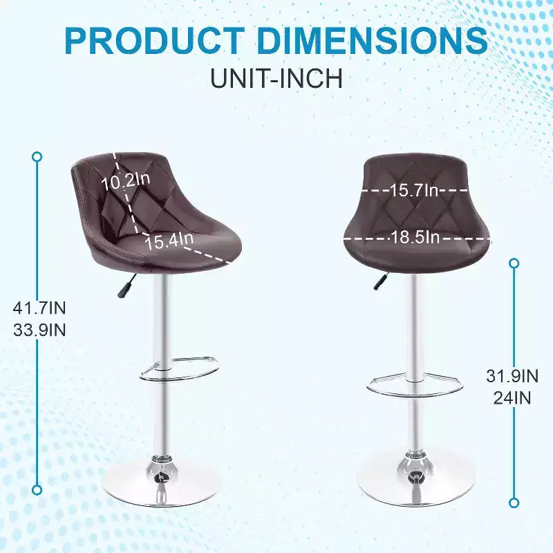 Tabourets de bar en cuir PU, chaises de bar réglables en hauteur