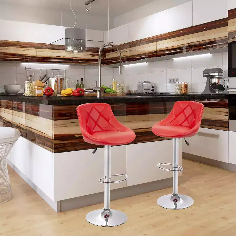 Tabourets de bar en cuir PU, chaises de bar réglables en hauteur