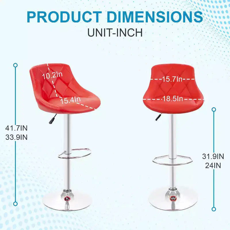 Tabourets de bar en cuir PU, chaises de bar réglables en hauteur