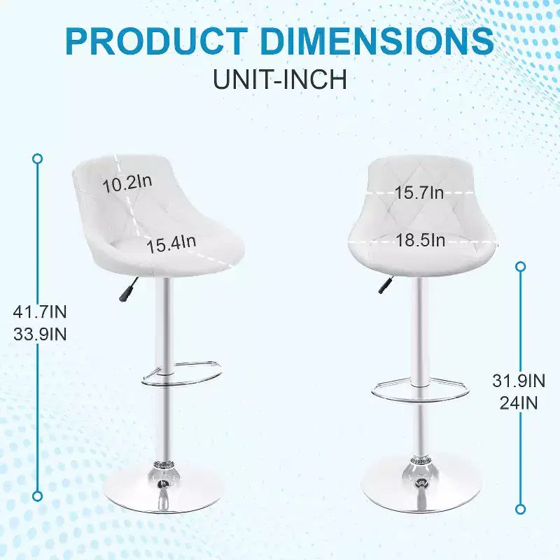 Tabourets de bar en cuir PU, chaises de bar réglables en hauteur