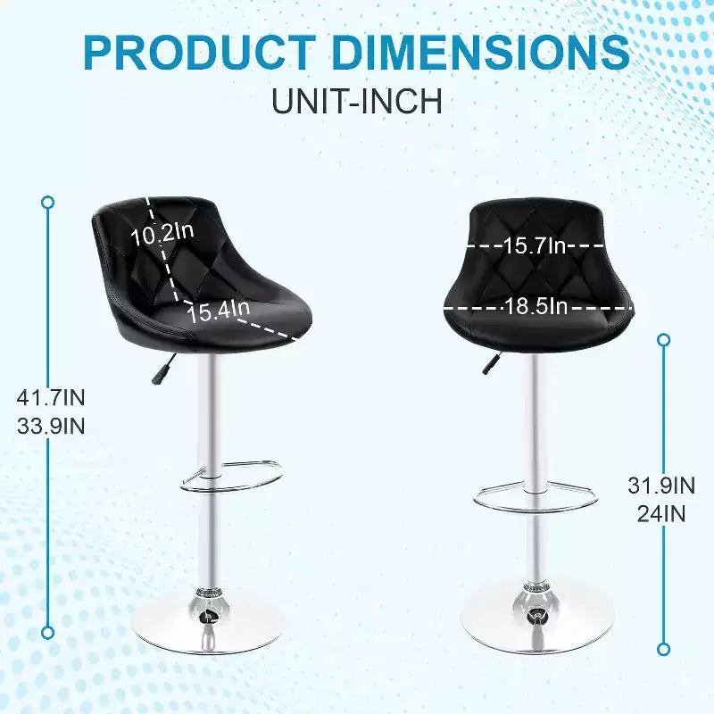 Tabourets de bar en cuir PU, chaises de bar réglables en hauteur