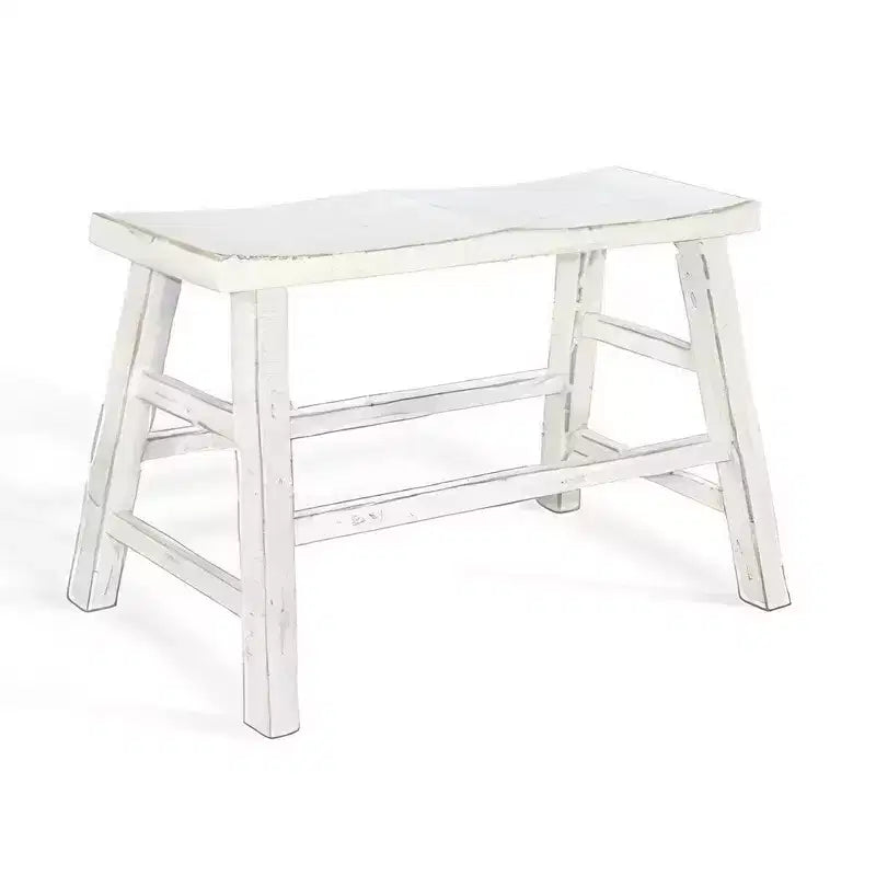 Pieds de tréteaux de banc larges à hauteur de comptoir avec repose-pieds en bois d'acajou