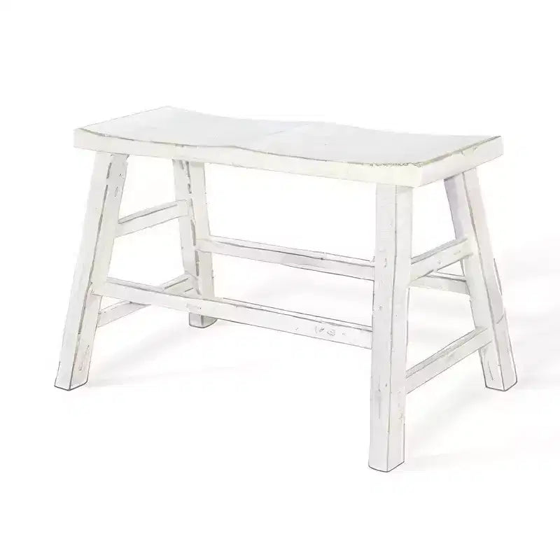 Pieds de tréteaux de banc larges à hauteur de comptoir avec repose-pieds en bois d'acajou