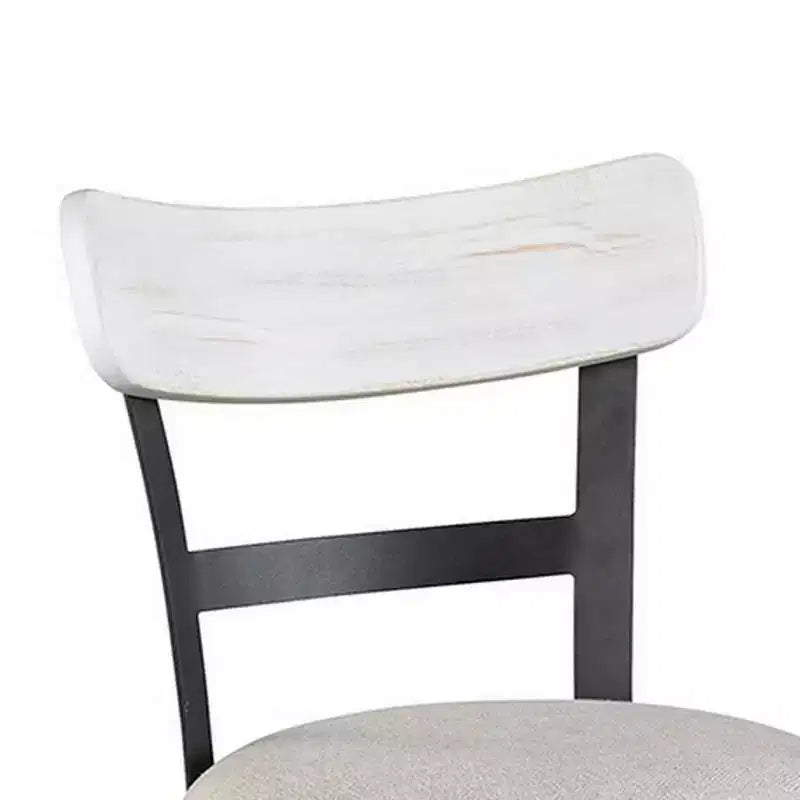Tabouret de comptoir pivotant 24,5 po, garniture cloutée, dossier incurvé