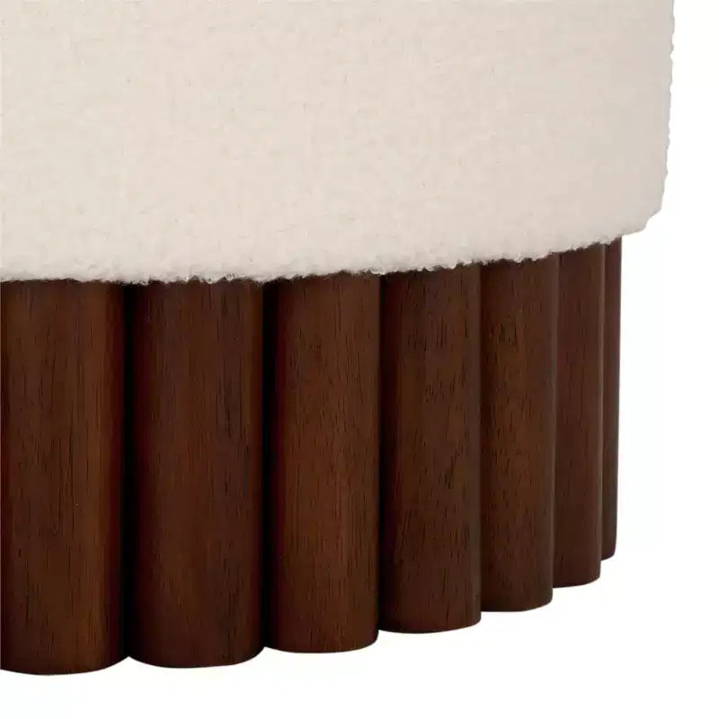 Ottoman Blanc cassé/Brun foncé