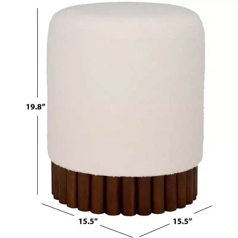 Ottoman Blanc cassé/Brun foncé