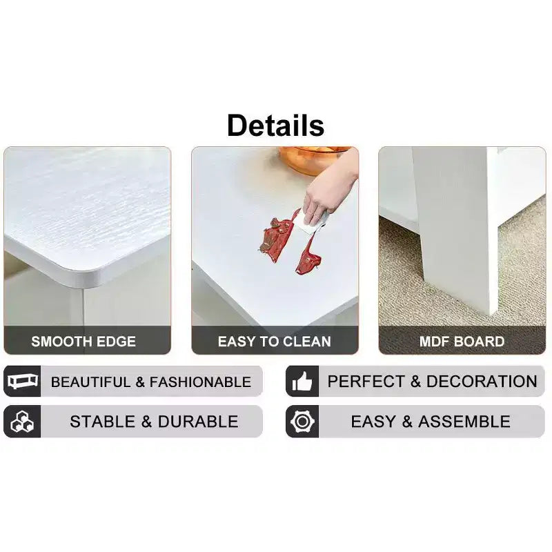 Table basse moderne et pratique avec rangements et étagères ouvertes, table d'appoint