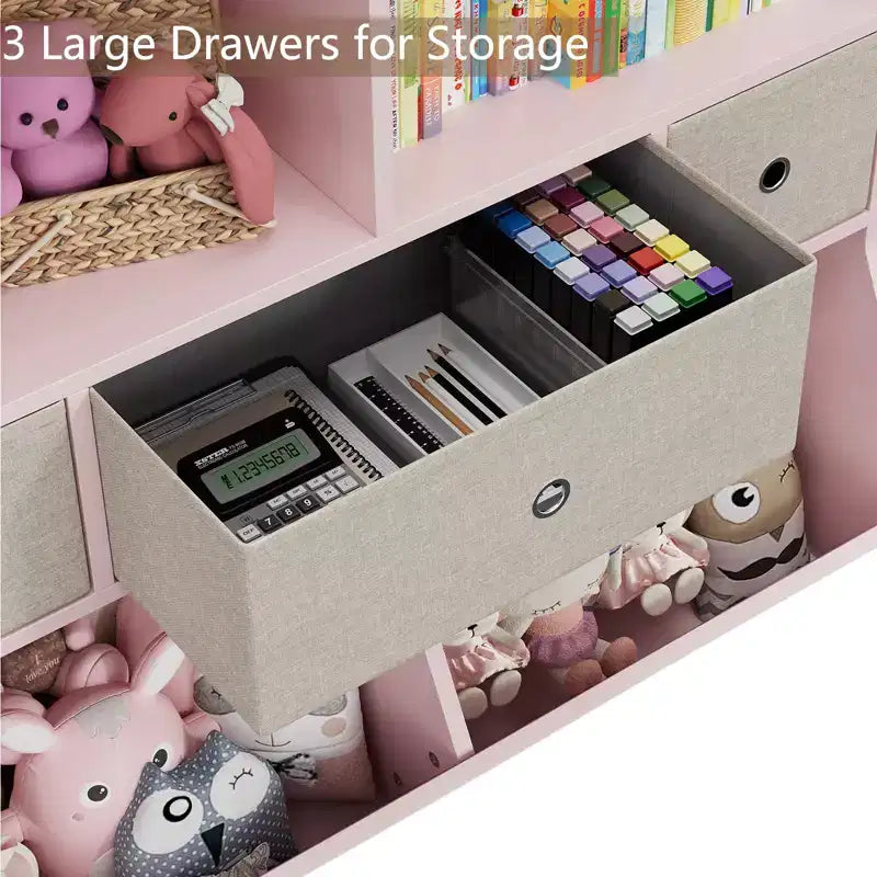 Étagère à Livres et Rangement de Jouets pour Enfants, Étagère à 4 Cubes pour la Décoration des Chambres d'Enfants