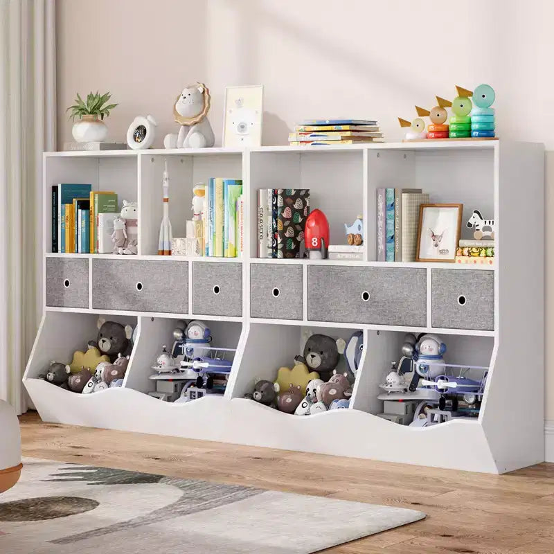 Étagère à Livres et Rangement de Jouets pour Enfants, Étagère à 4 Cubes pour la Décoration des Chambres d'Enfants