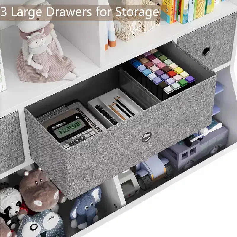 Étagère à Livres et Rangement de Jouets pour Enfants, Étagère à 4 Cubes pour la Décoration des Chambres d'Enfants