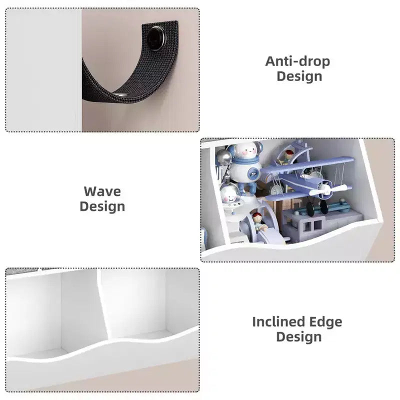 Étagère à Livres et Rangement de Jouets pour Enfants, Étagère à 4 Cubes pour la Décoration des Chambres d'Enfants