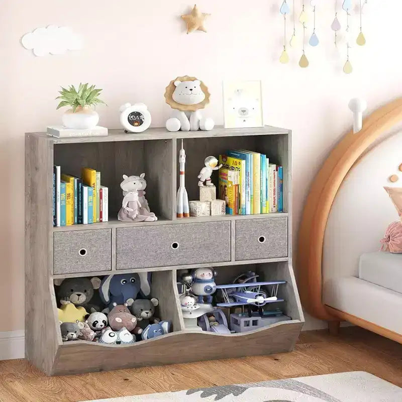 Étagère à Livres et Rangement de Jouets pour Enfants, Étagère à 4 Cubes pour la Décoration des Chambres d'Enfants