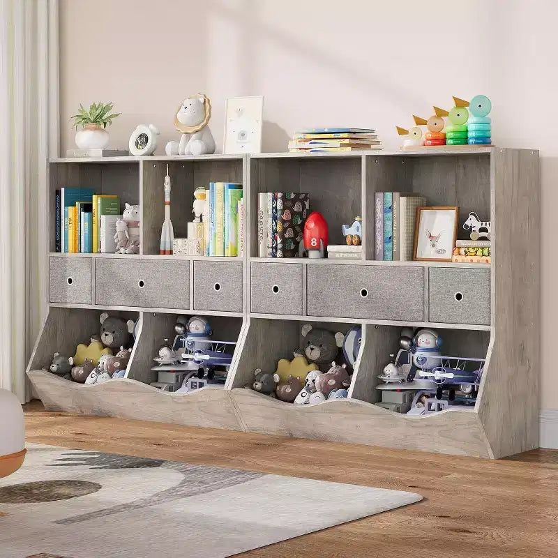 Étagère à Livres et Rangement de Jouets pour Enfants, Étagère à 4 Cubes pour la Décoration des Chambres d'Enfants