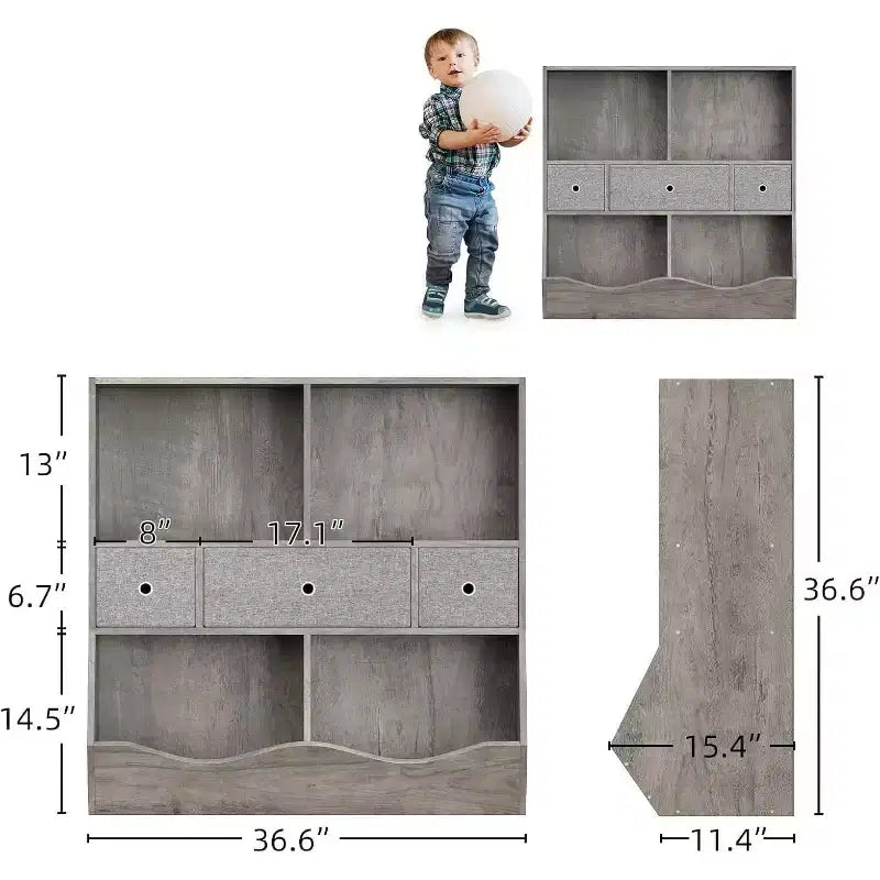 Étagère à Livres et Rangement de Jouets pour Enfants, Étagère à 4 Cubes pour la Décoration des Chambres d'Enfants