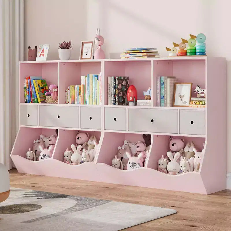 Étagère à Livres et Rangement de Jouets pour Enfants, Étagère à 4 Cubes pour la Décoration des Chambres d'Enfants