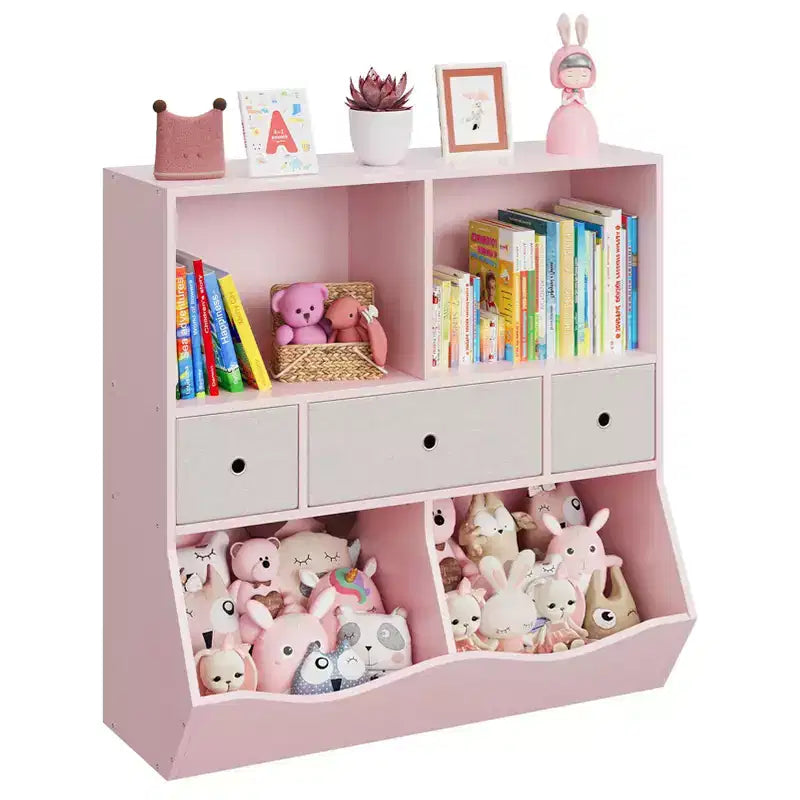 Étagère à Livres et Rangement de Jouets pour Enfants, Étagère à 4 Cubes pour la Décoration des Chambres d'Enfants