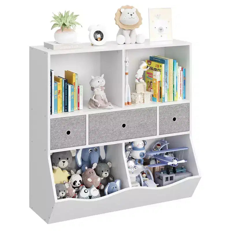 Étagère à Livres et Rangement de Jouets pour Enfants, Étagère à 4 Cubes pour la Décoration des Chambres d'Enfants