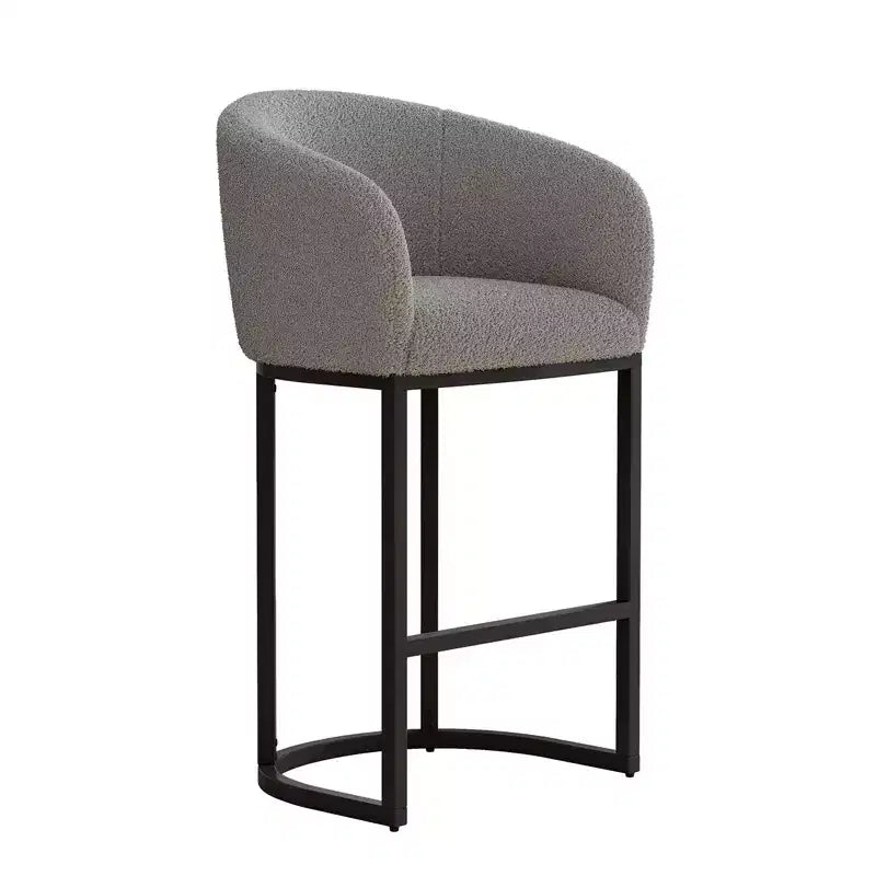 Tabourets de bar modernes, Chaise bouclée avec accoudoirs, Repose-pieds