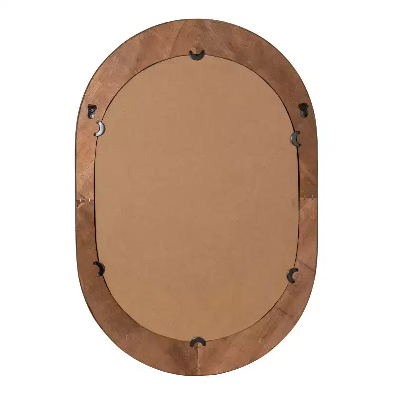 Miroir mural ovale en bambou et rotin, naturel