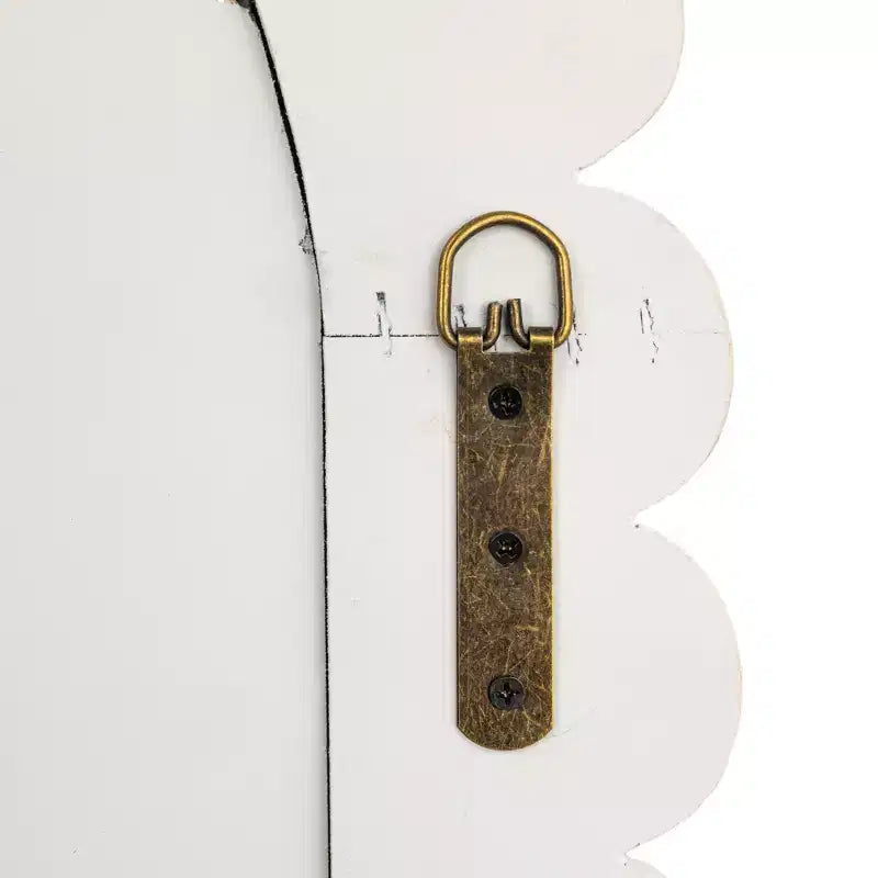 Miroir mural en bois, motif festonné en arc de cercle, blanc