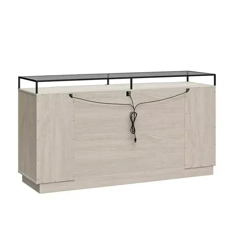Commode à 6 tiroirs avec lumières LED et plateau en verre
