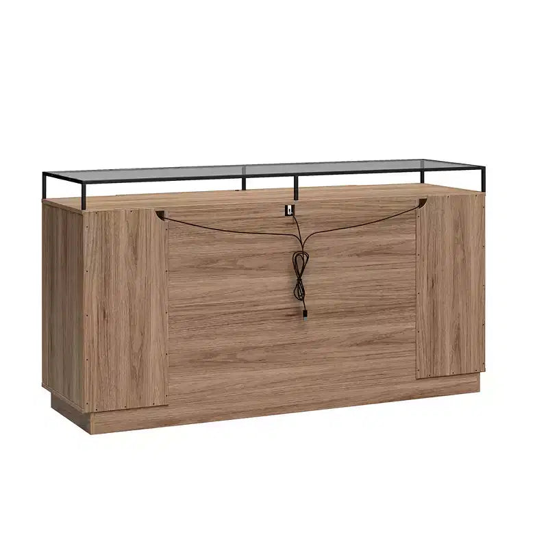 Commode à 6 tiroirs avec lumières LED et plateau en verre
