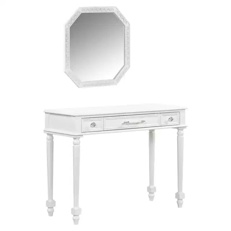 Coiffeuse avec miroir, tiroirs et plateau de rangement pour bijoux