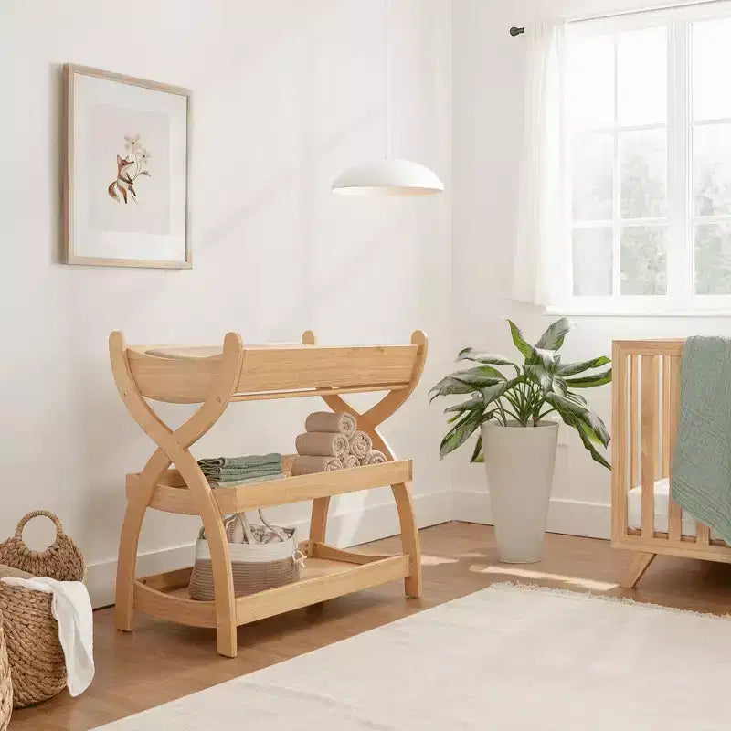 Table à langer robuste en bois, au look intemporel