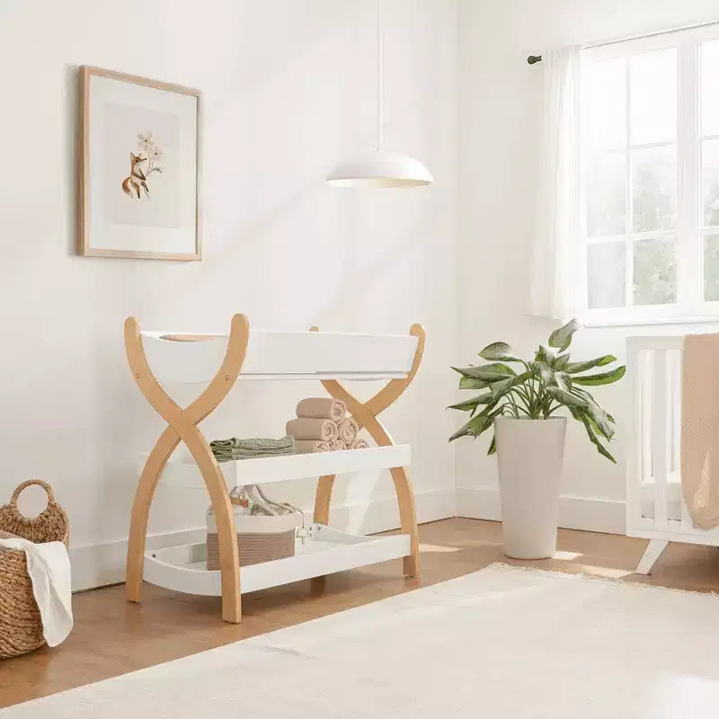 Table à langer robuste en bois, au look intemporel