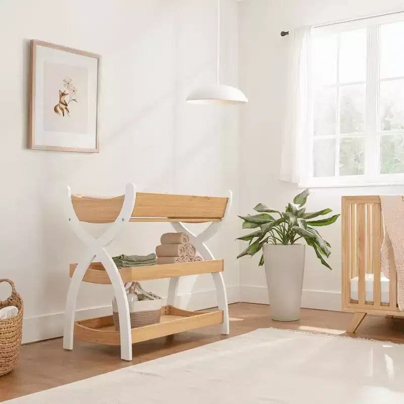 Table à langer robuste en bois, au look intemporel