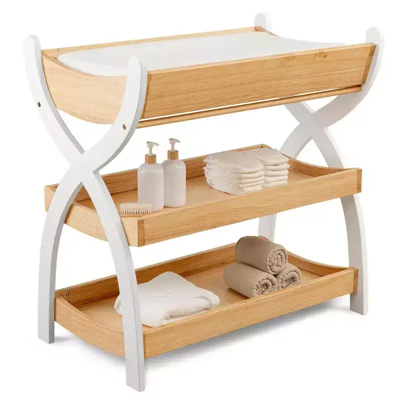 Table à langer robuste en bois, au look intemporel