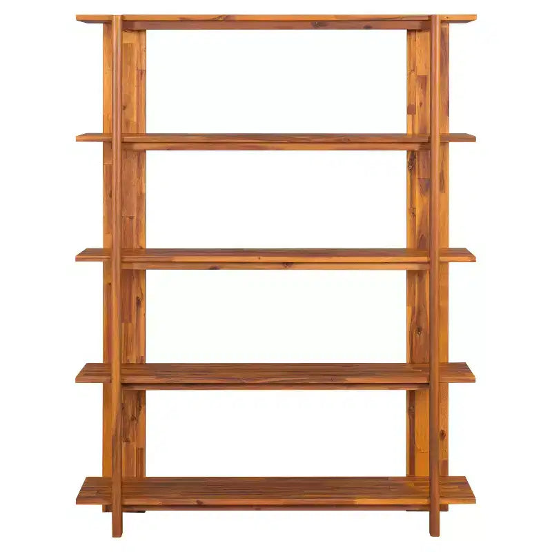 Étagère ouverte à 4 niveaux en bois d'acacia style ferme