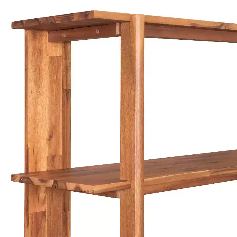 Étagère ouverte à 4 niveaux en bois d'acacia style ferme