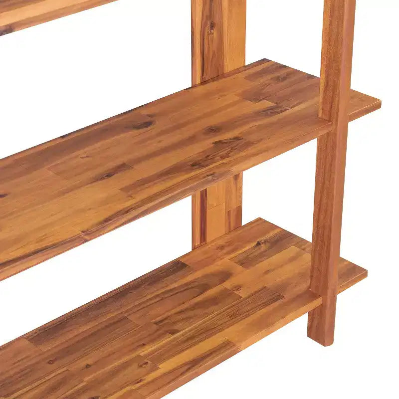 Étagère ouverte à 4 niveaux en bois d'acacia style ferme