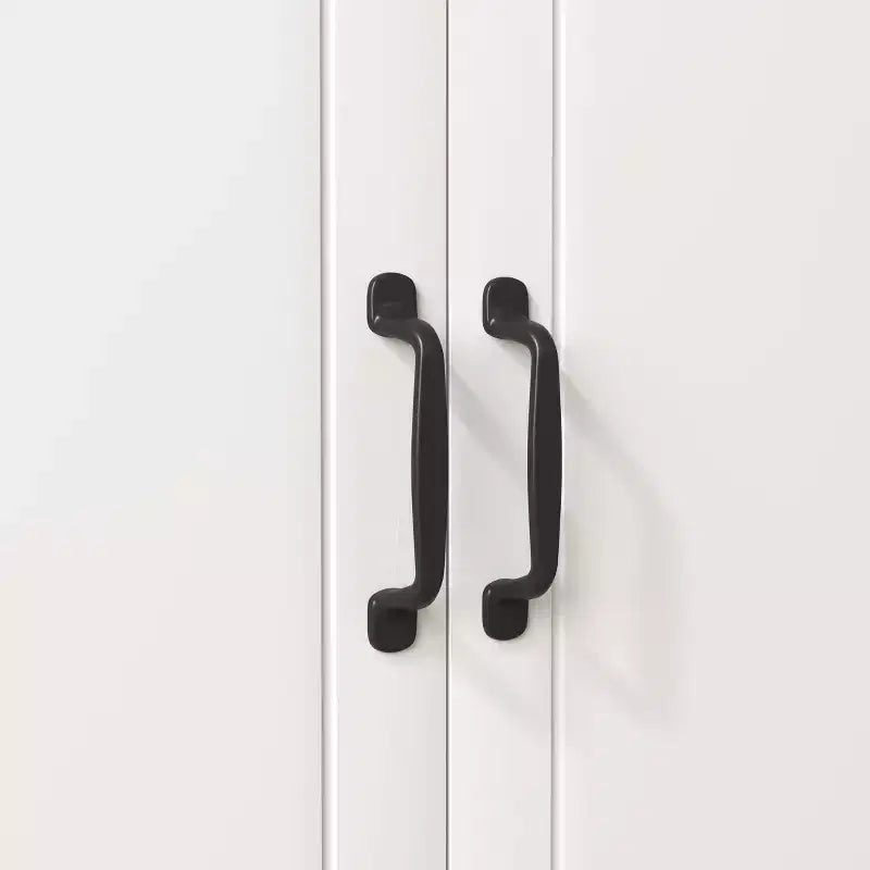 Armoire de cuisine en bois, blanche, pour garde-manger, avec emplacement pour micro-ondes
