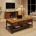 Table basse rectangulaire en bois avec 2 tiroirs de rangement 41 po