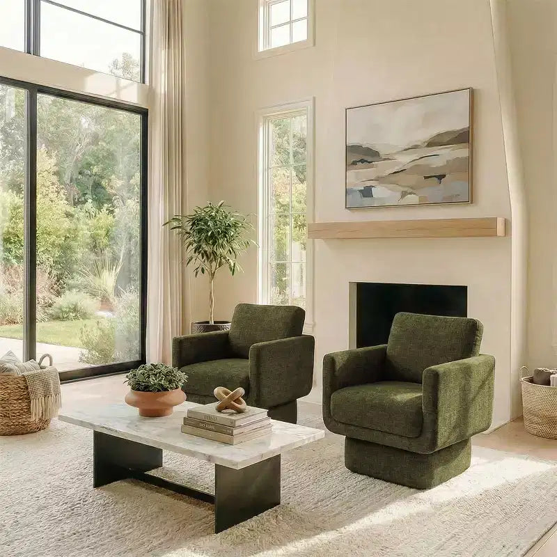 Fauteuils pivotants 360° modernes, Fauteuils de salon rembourrés